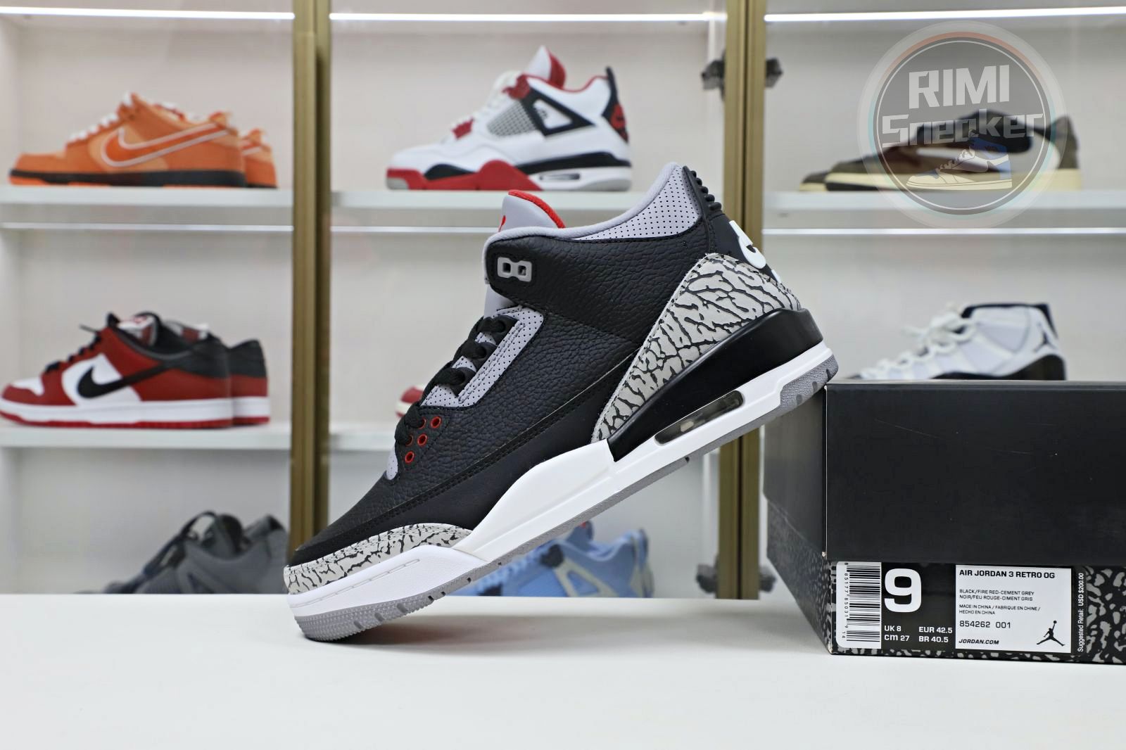 AIR JORDAN 3 RETRO OG 'BLACK CEMENT' 2018（854262-001）