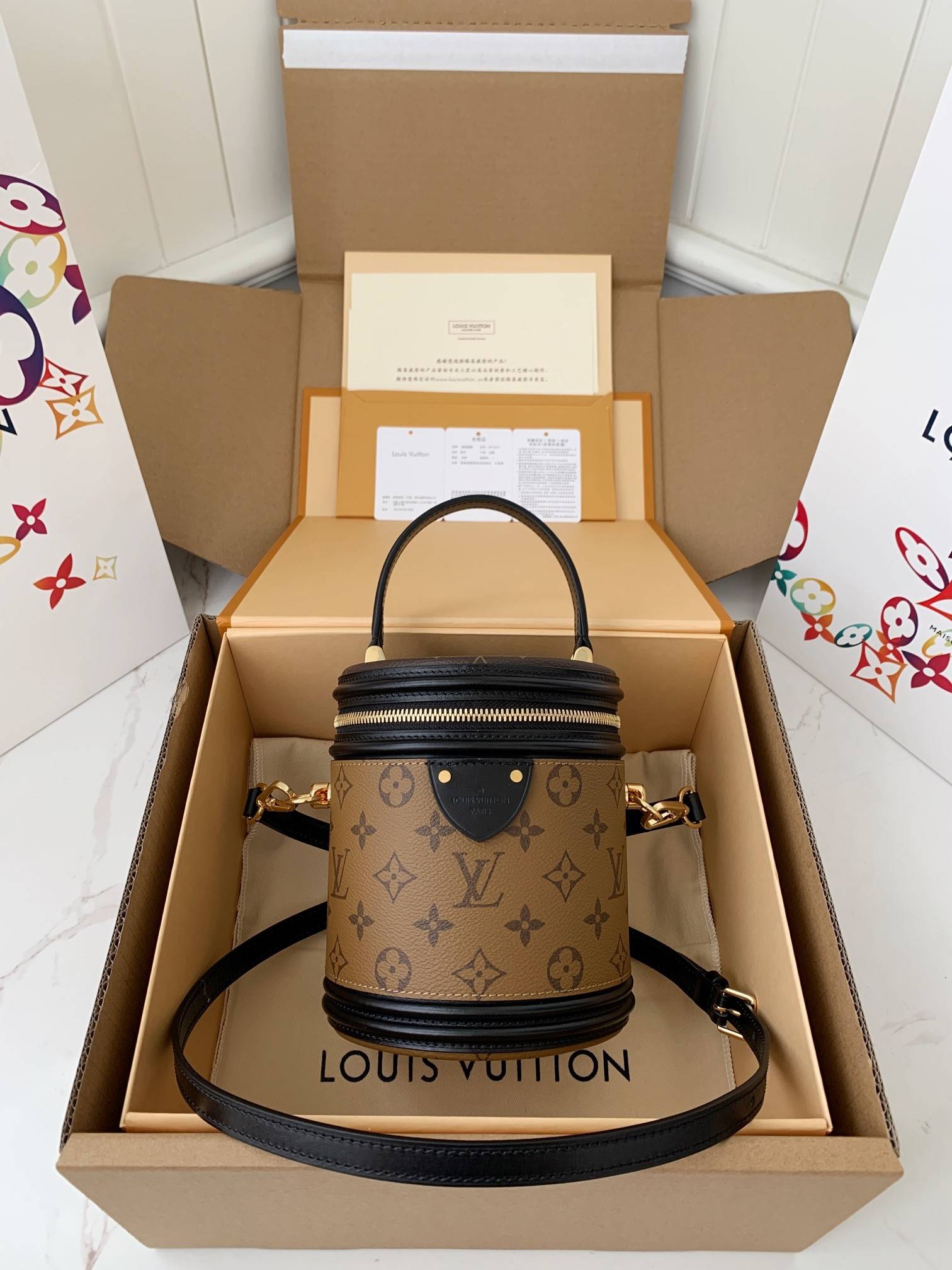 L*V CANNES bucket M43986 size:15*17*15cm