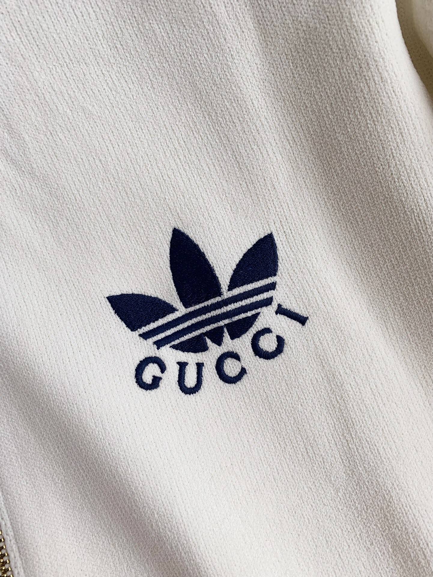 G*u*i x adidas men's knitted sweater jacket