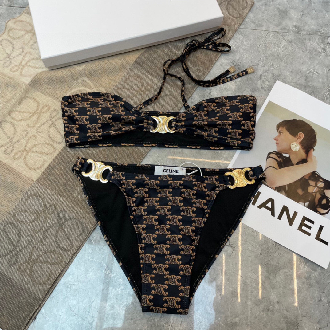 CELINE new elegant style old flower series bikini
