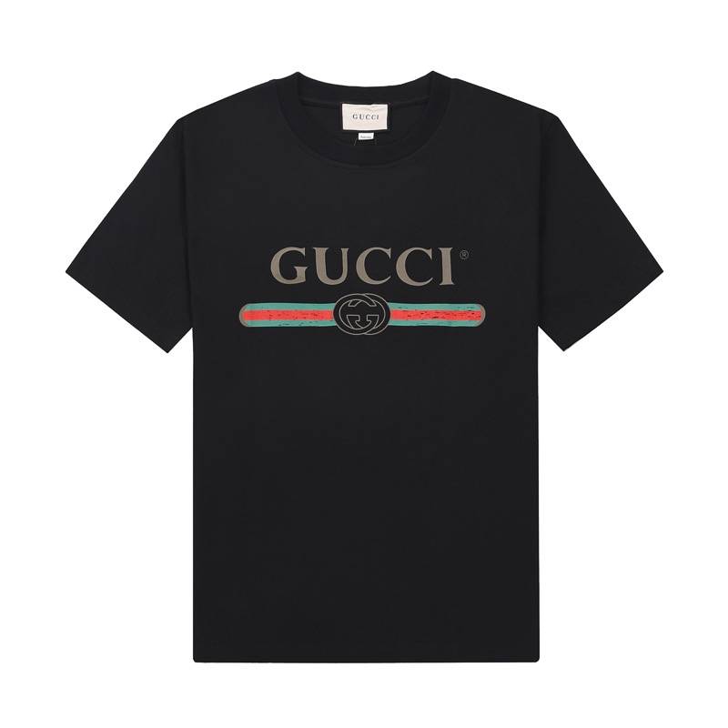 G*u*i men's and women's black t-shirt