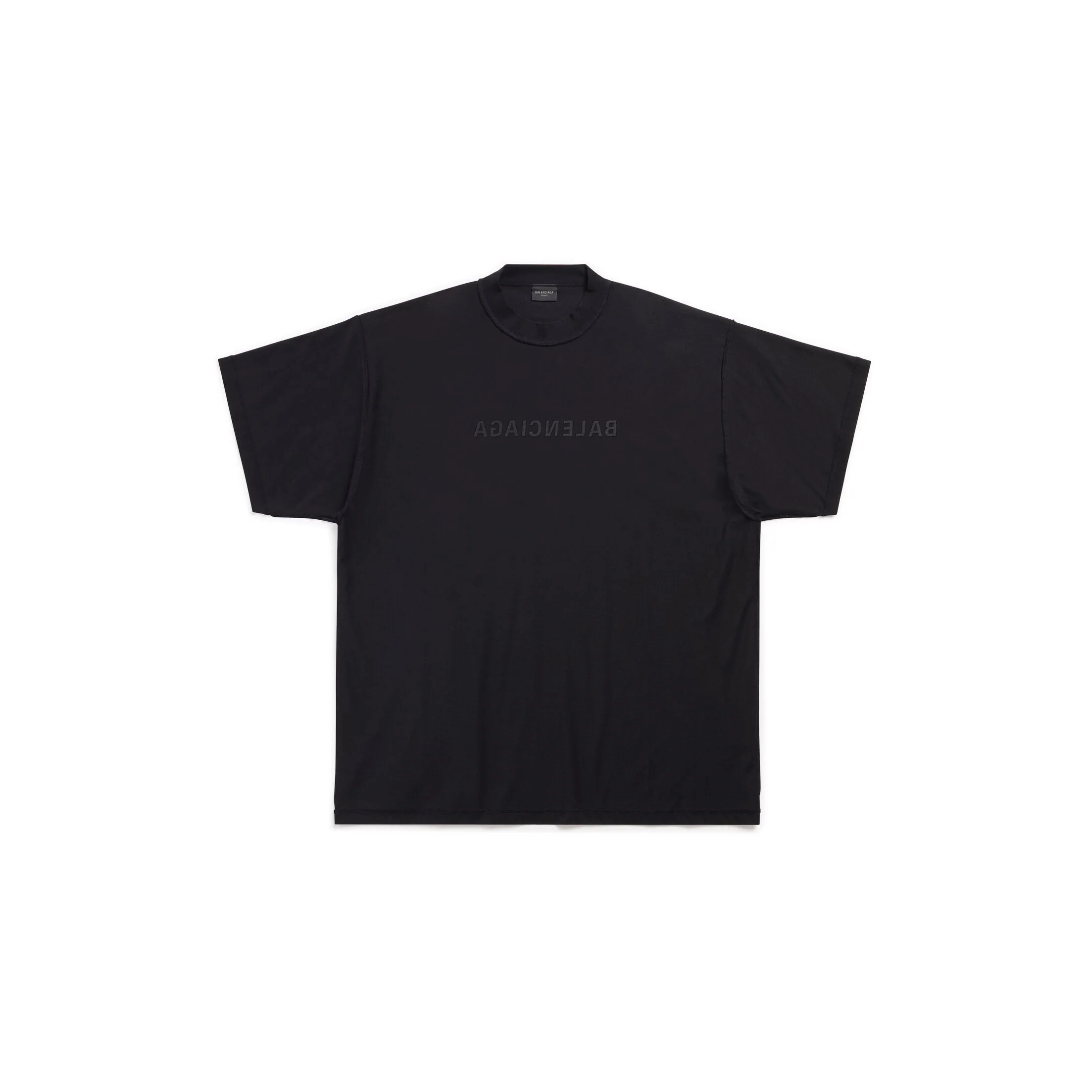Mirror T-Shirt Oversized in black vintage jersey