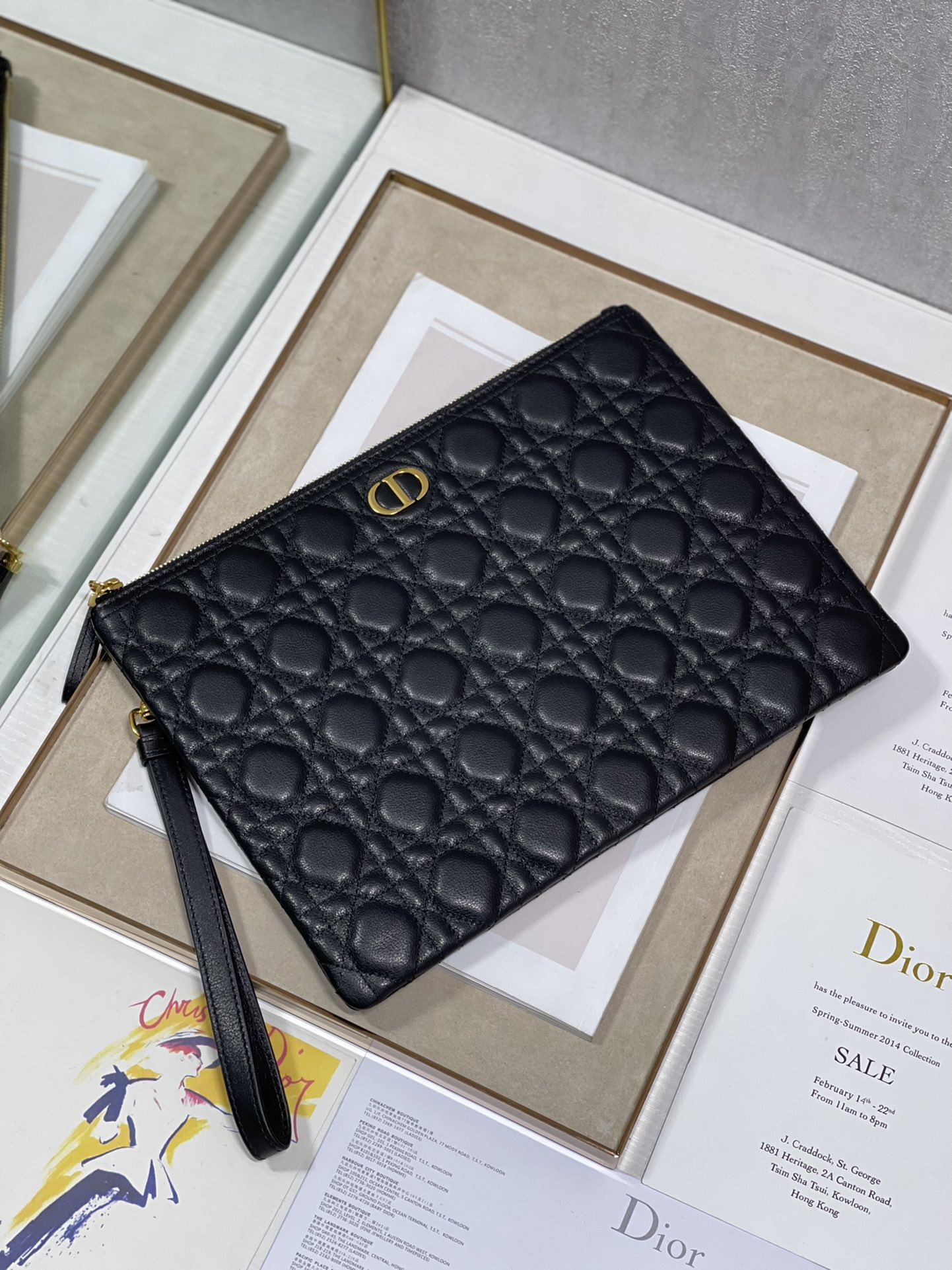 Large Dior Caro Daily Pouch